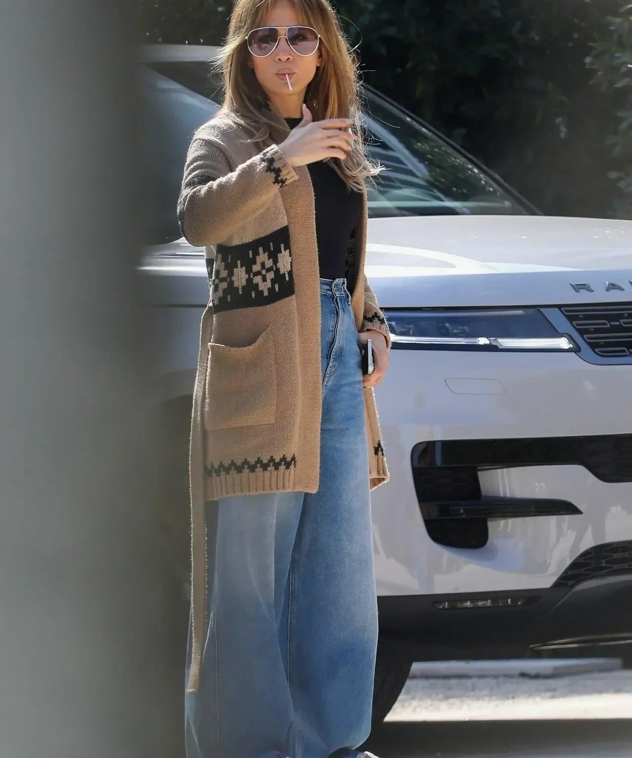 Jennifer Lopez Masters Wide Leg Jeans and Uggs Trend