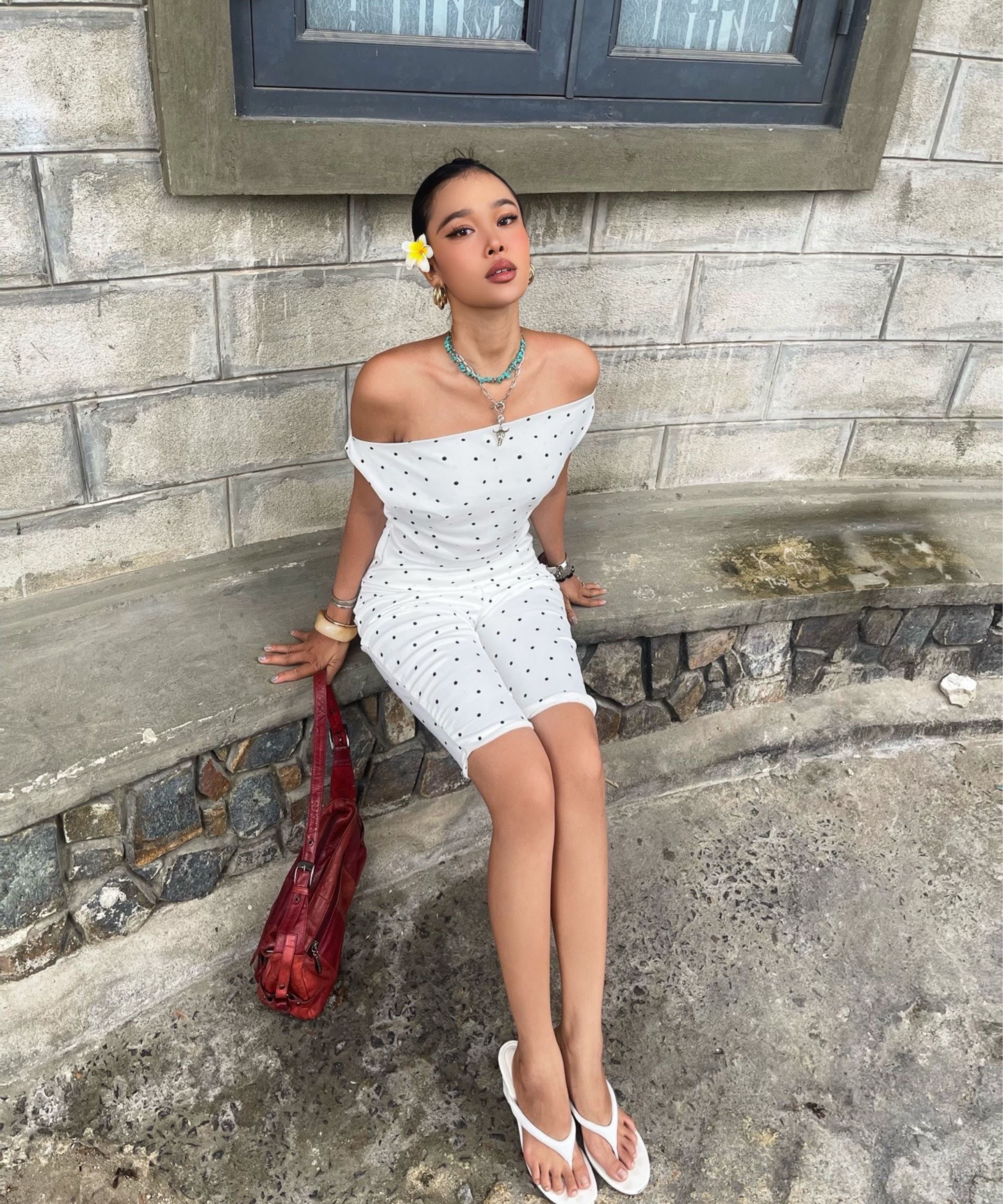 Clara Polka Dot Satin Set