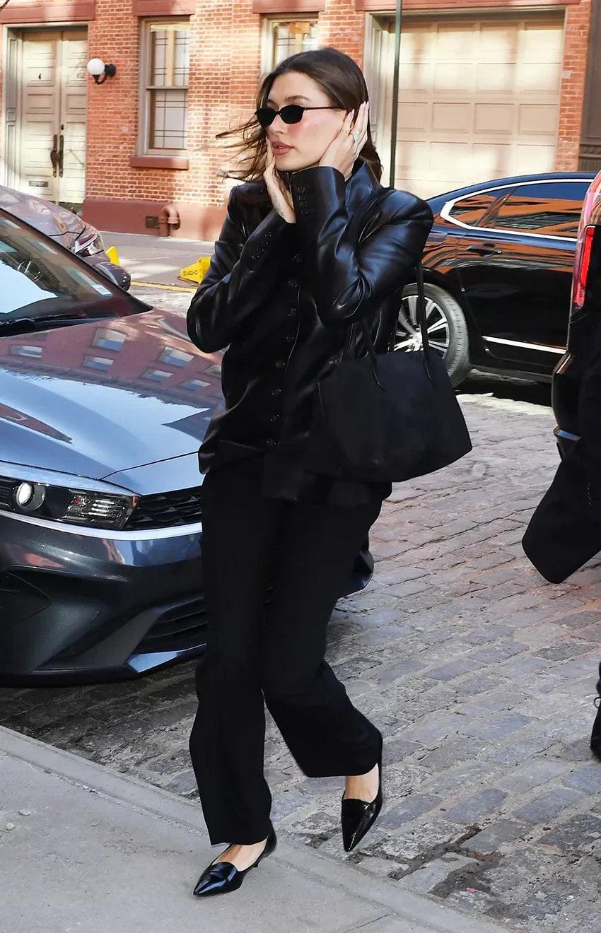 Hailey Bieber Brings Back the Kitten Heel Loafer Trend