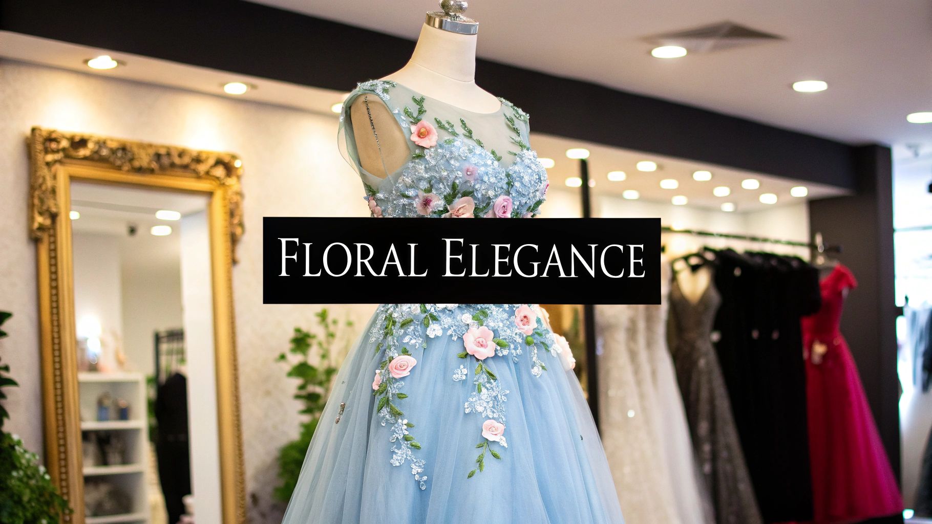Find Your Blue Prom Dress with Flowers
