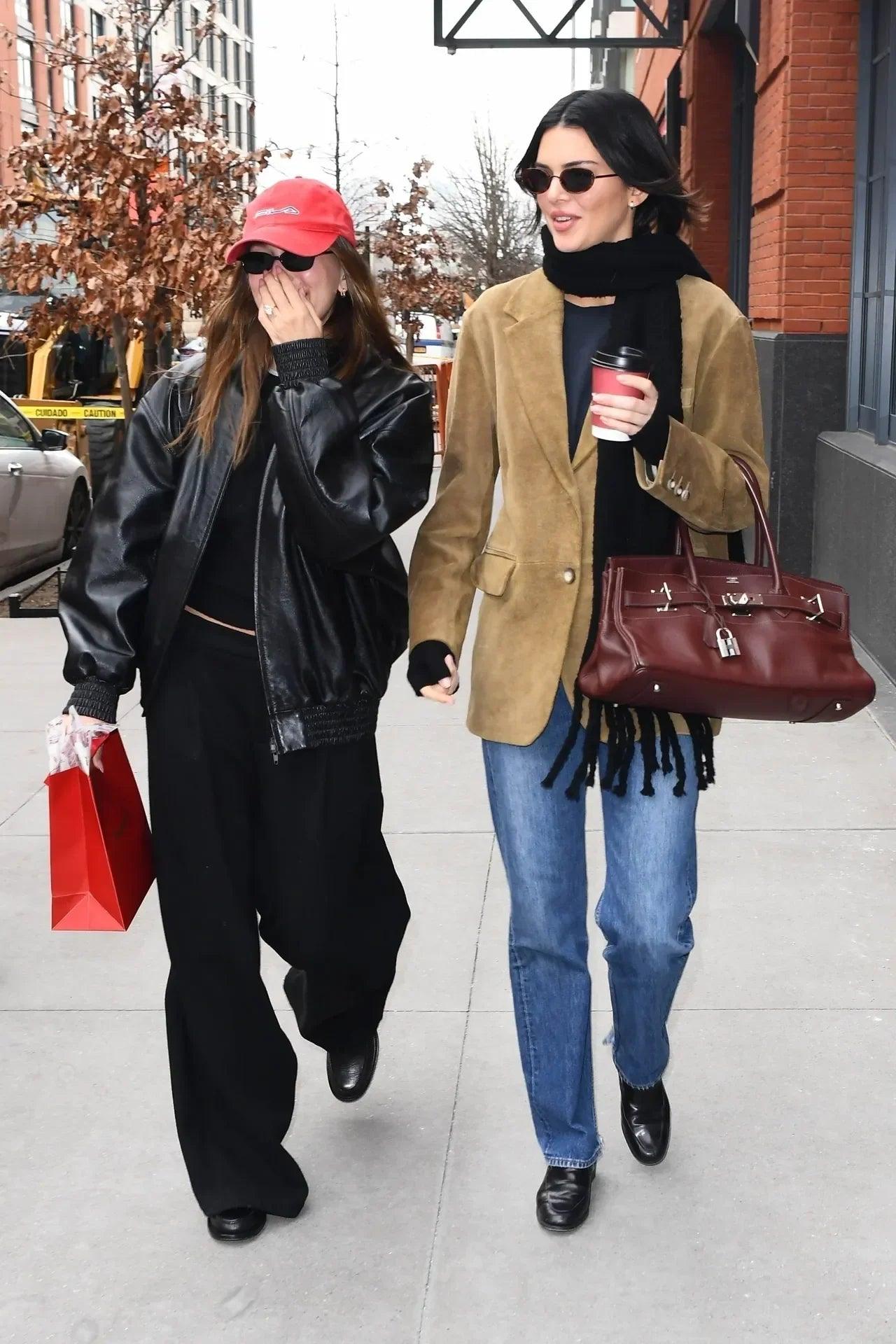 Kendall Jenner & Hailey Bieber Elevate Black Tops with Effortless Style