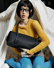 Poshe Baguette Leather Handbag with Double Top Handles - Arrisco