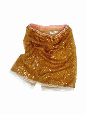 Lily Sequin Midi Skirt in Light Brown