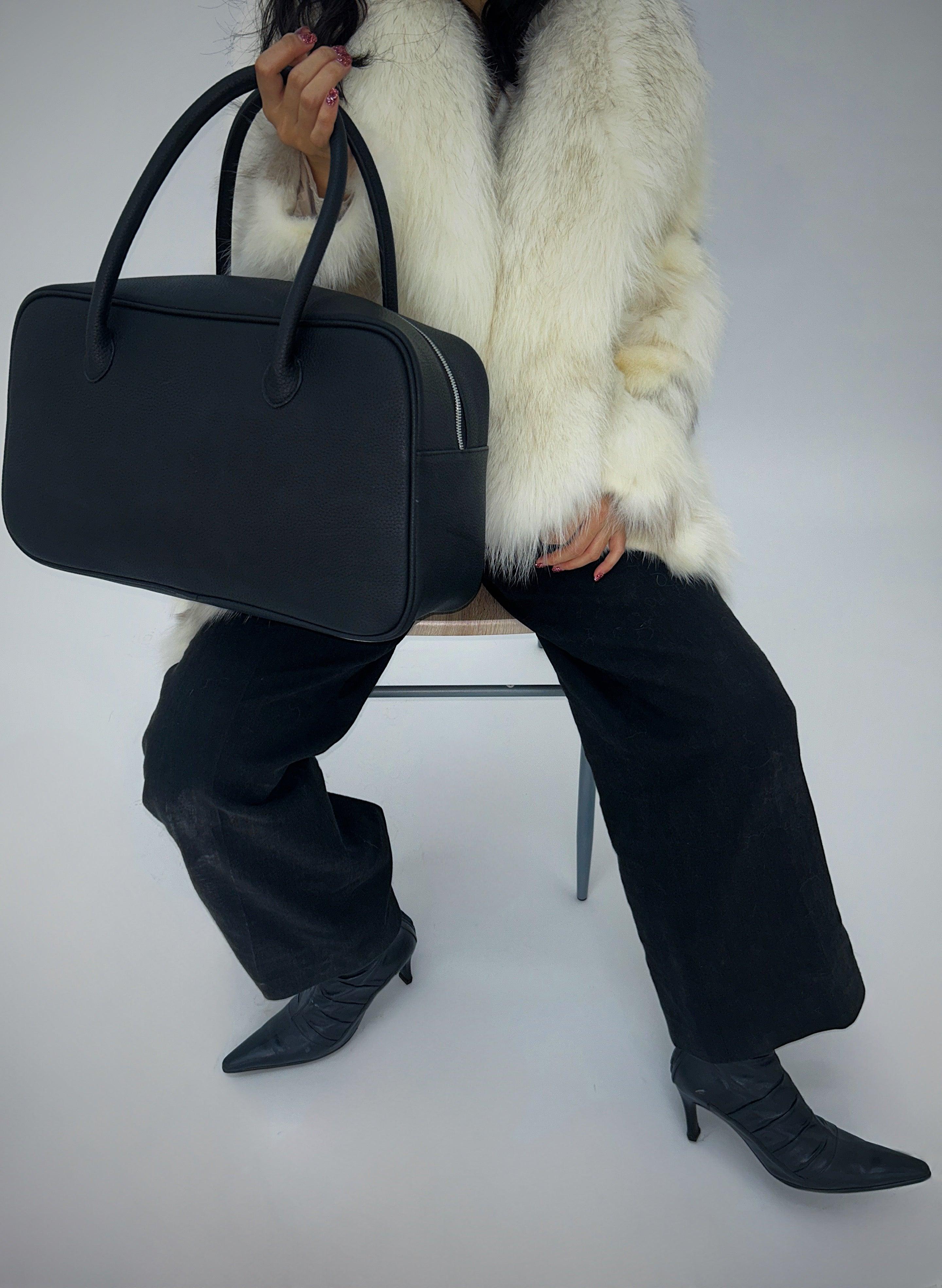 Mishka Large Leather Bag with Double Top Handles - Arrisco