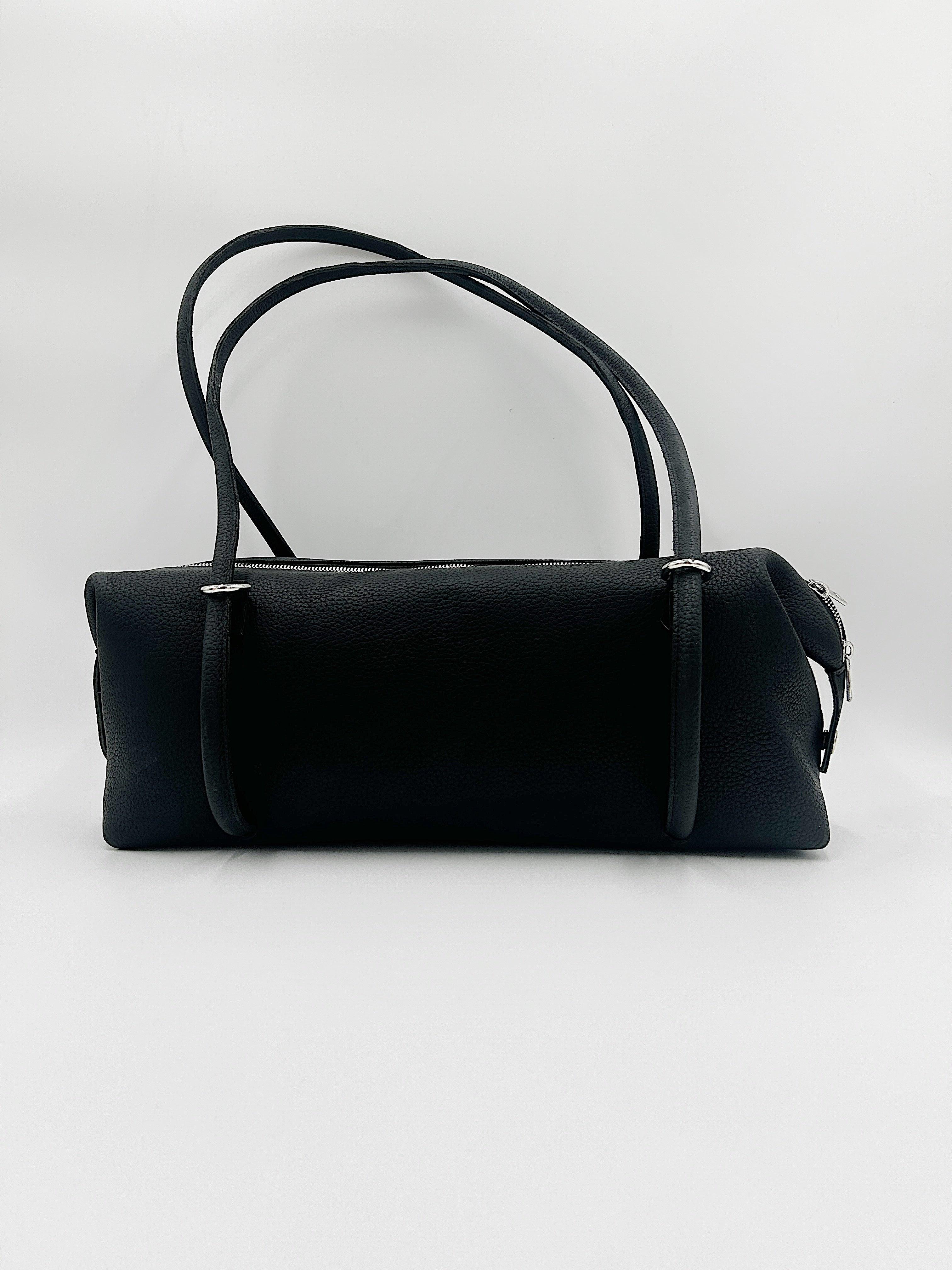 Poshe Baguette Leather Handbag with Double Top Handles - Arrisco