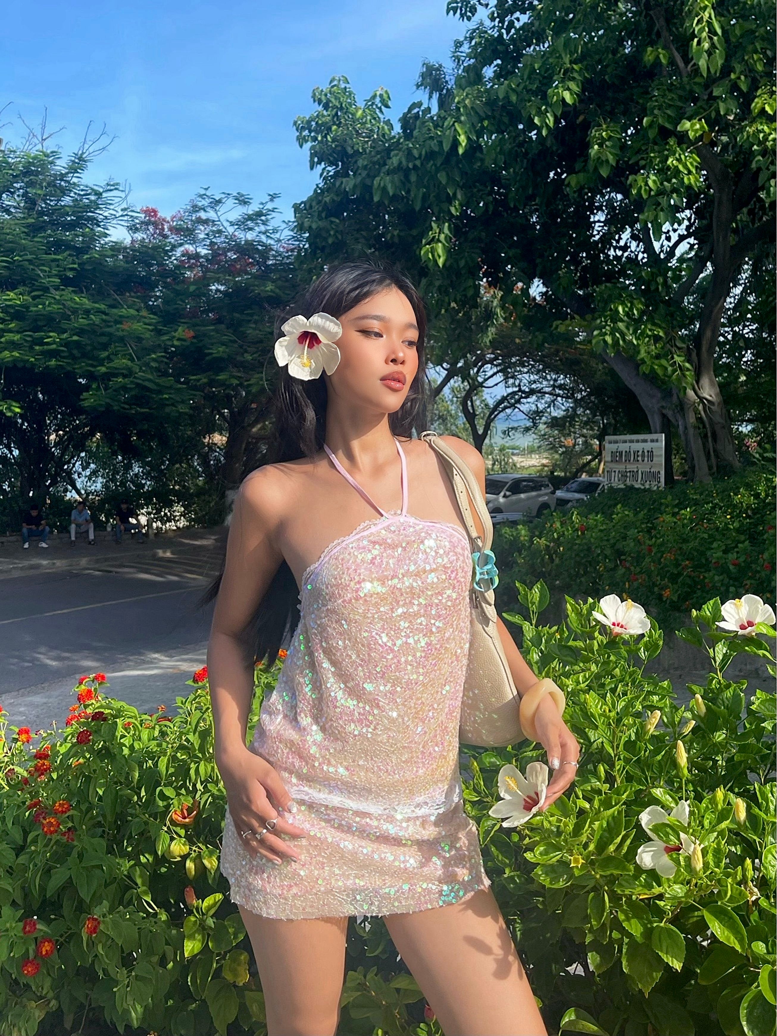 Donna Baby Pink Sequin Set