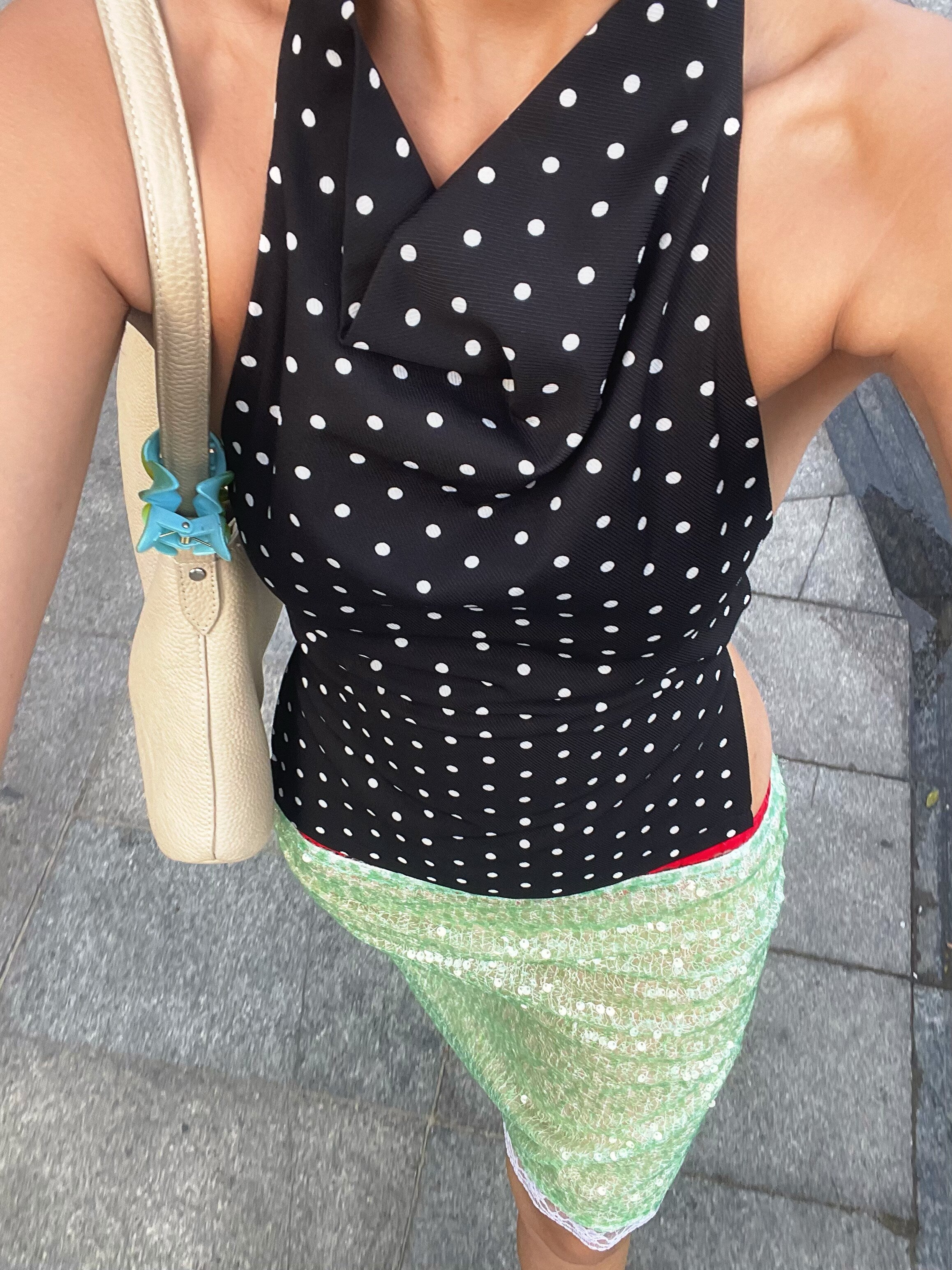 Lily Sequin Midi Skirt in Green
