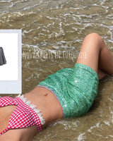 Nova Sequin Shorts in Turquoise