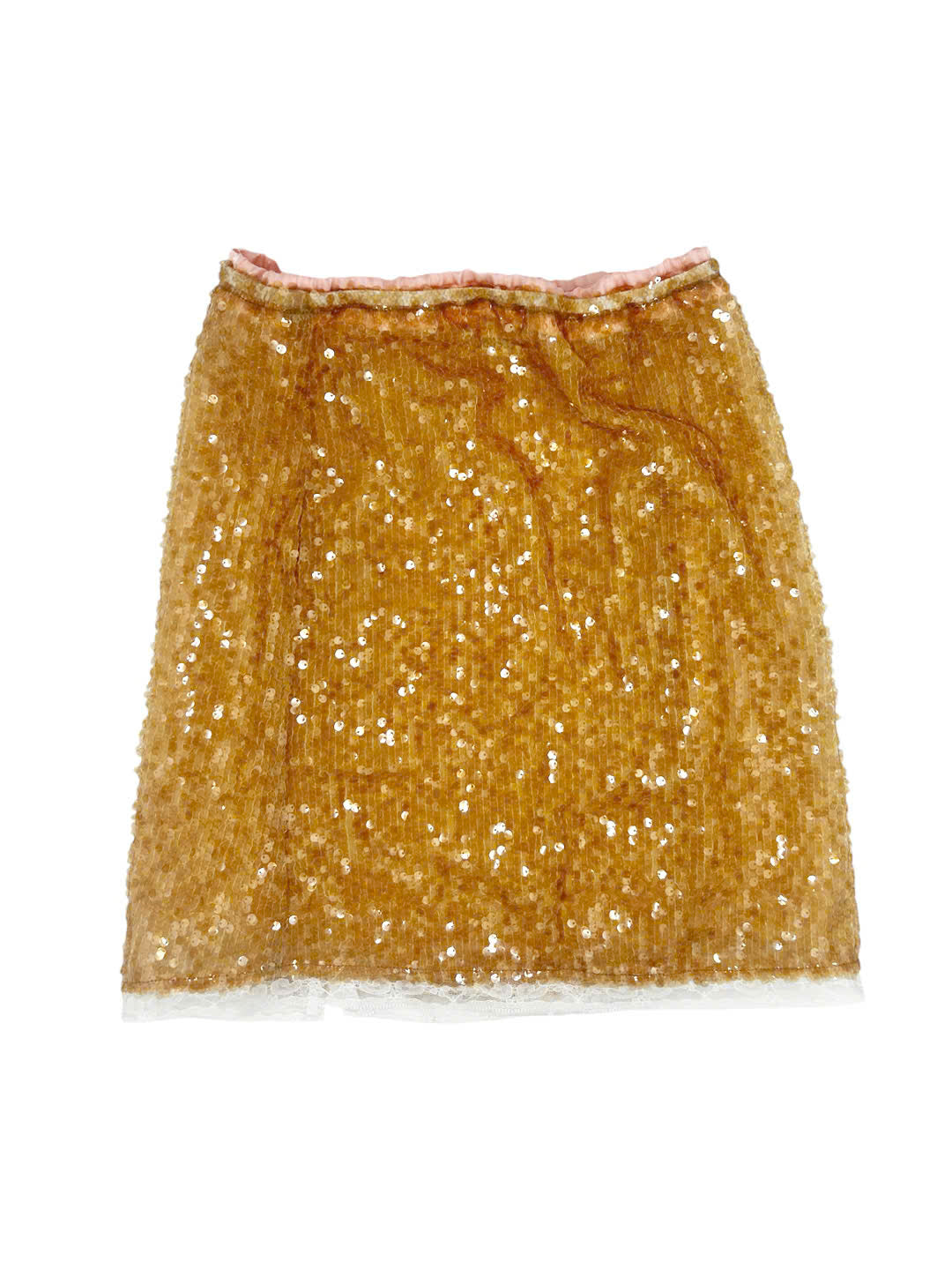 Lily Sequin Midi Skirt in Light Brown