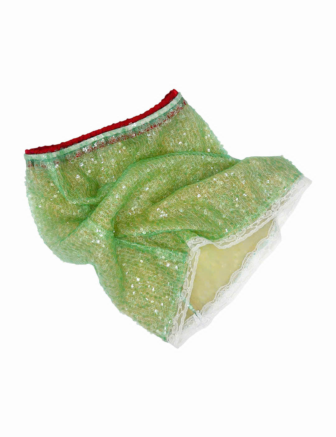 Lily Sequin Midi Skirt in Green