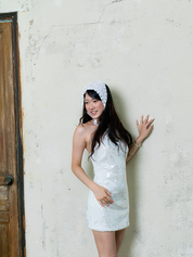 Éloise Garden Party Sequin Dress in White