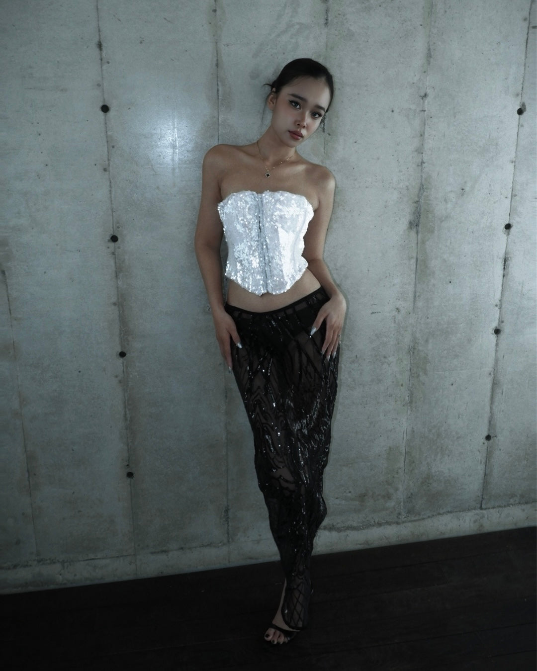 미야 레오파드 버블 스커트