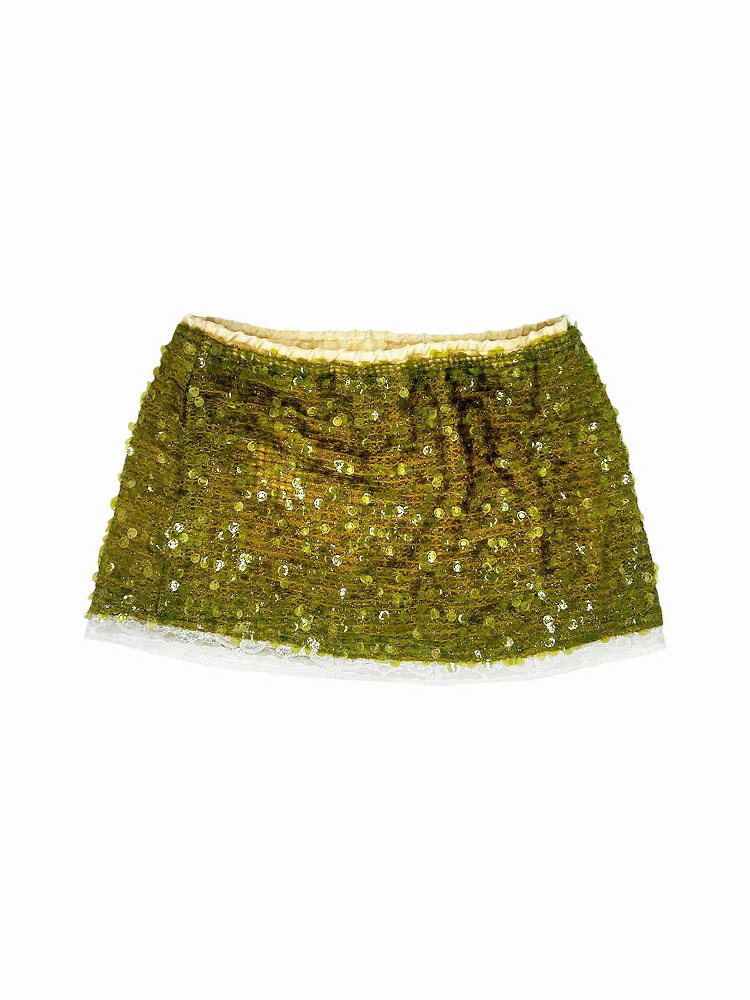 Margaux Sequin Mini Skirt in Green